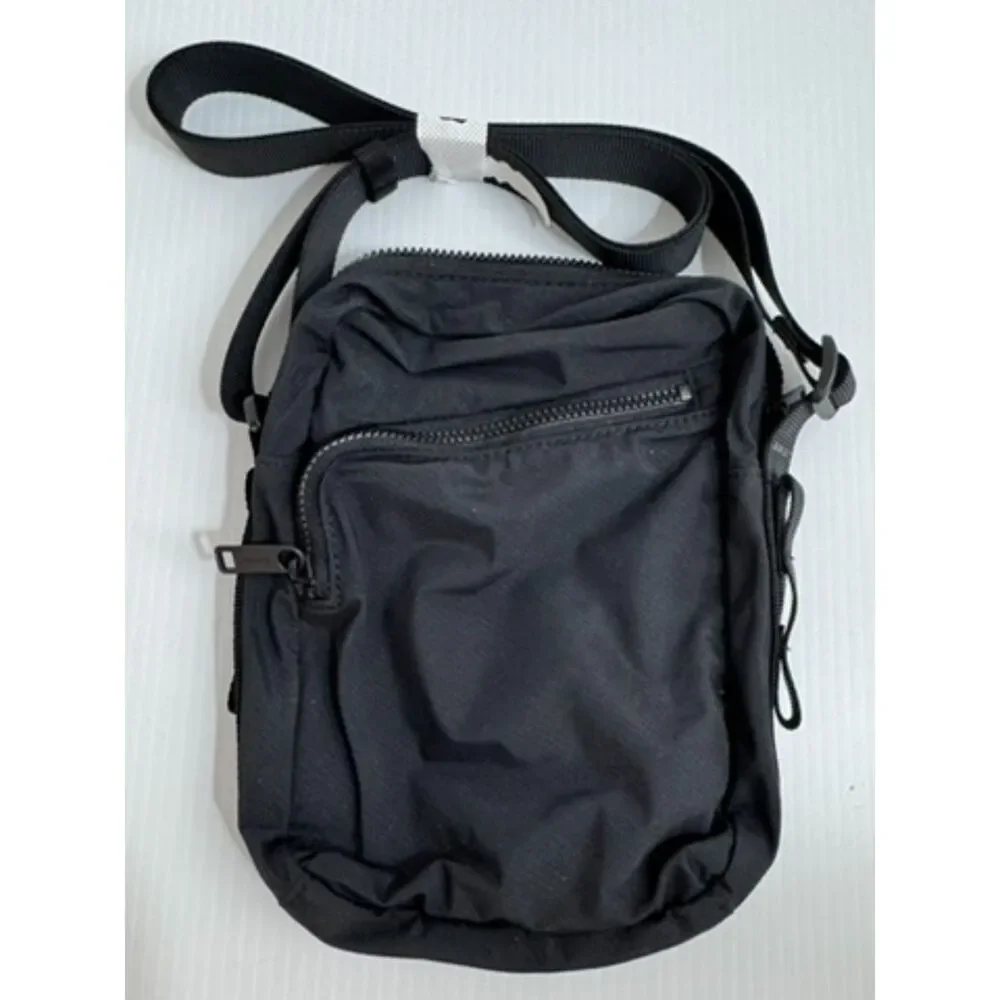 Away Black Nylon Travel Crossbody Bag Front Zip Adjustable Strap NWOT